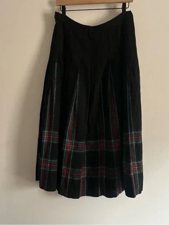 Vintage Pendleton Skirt Womens Pleated Tartan Midi USA 80s Womens Size 14 - Picture 1 of 4